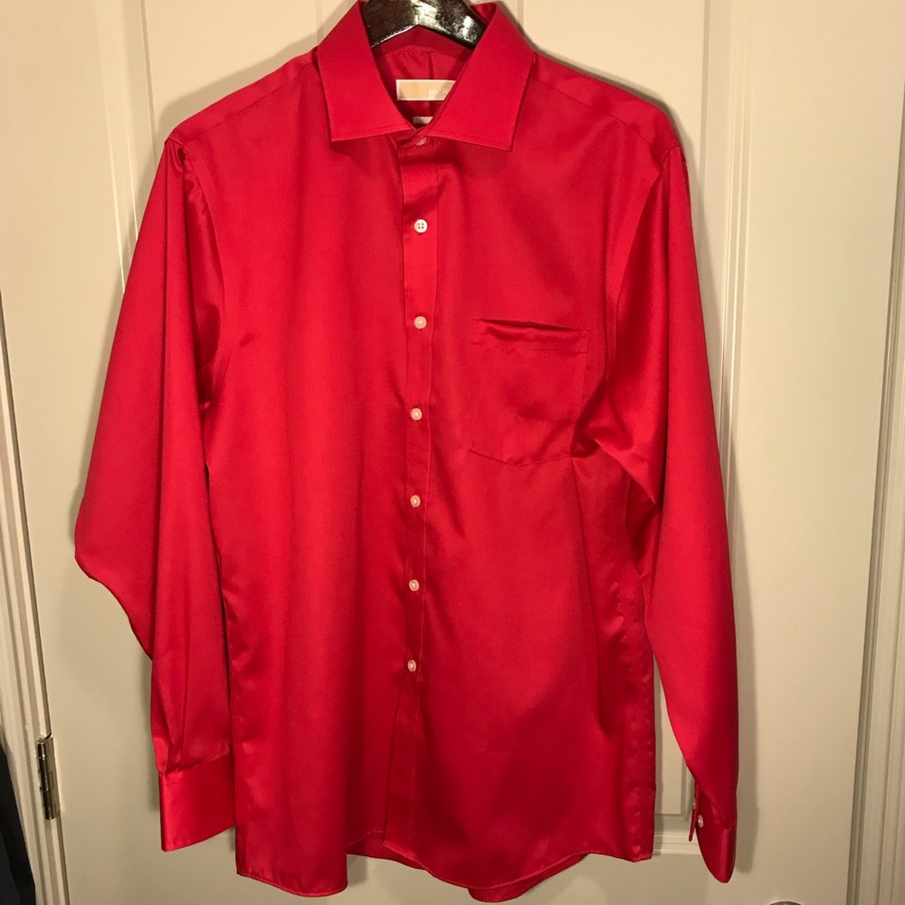 Michael Kors Red Non-Iron Dress Shirt